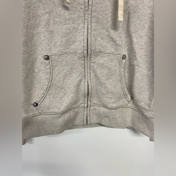 True Religion Gray Men's Flocked Classic Buddha Logo Full Zip Up Hoodie Large - Picture 4 of 6